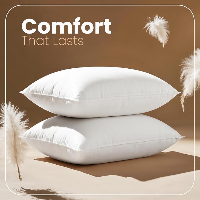 Utopia Bedding 14x20 Pillow Inserts, White Throw Pillows for Couch, 2 Pack | Indoor cushion inserts for bed, sofa & couch, Supportive & fluffy decorative pillows for everyday comfort, Set of 2, White