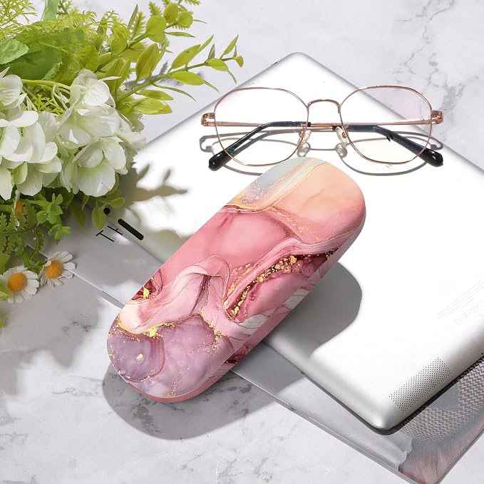 Glasses Case Hard Shell,Portable Protective Eyeglasses Case, Eyeglass Holder Box with Cleaning Cloth, for men women
