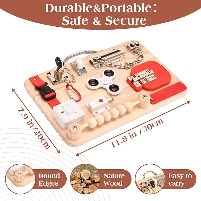 Fidget Board for Dementia Patients-Activities for Seniors-Alzheimers Products for Elderly-Memory Games for Autism Adult-Dementia Gadgets-Sensory ADHD Toys-Gift for Seniors-Anxiety Relief Items