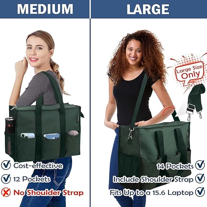 ABAMERICA Nurse Bags for Work Nursing Bag Multiple Pockets Waterproof Organizing Zip Top Clinical Bag for Nursing Students