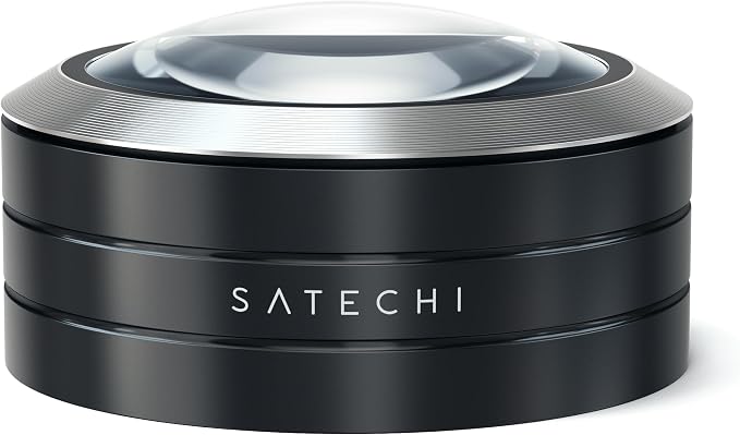 Satechi ReadMate LED Desktop Magnifier with up to 5X Magnification - Carrying Case Included (Black)