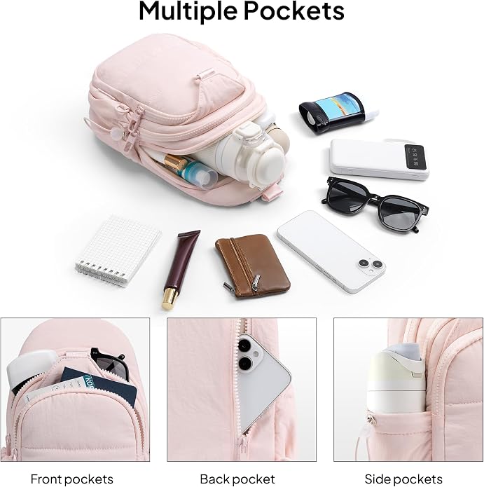 TOPEAST Sling Bag for Women, Anti-Theft Crossbody Bag with RFID Blocking & Small Water Bottle Holder for Travel