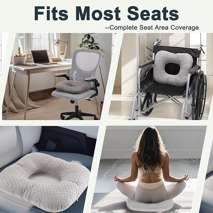 Anti-Slip Wheelchair Cushions, Bed Sore Cushions for Butt, Ergonomic Innovations Orthopedic Donut Pillow, Medical Seat Cushion for Sciatica, Back, Coccyx, Pressure Sore (Blue)