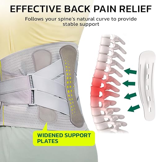 aoFIT Back Brace for Lower Back Pain Relief with 360-Degree Biochemical Hug Support, Back Support Belt for Men and Women, Soft Breathable Fabric Lumbar Support for Herniated Disc, Sciatica XL
