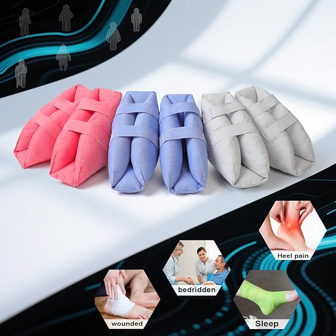 Heel Protectors Pillow for Pressure Sores - Adjustable Bed Sore Boot, Pressure Ulcer Cushion for Elderly Bedridden & Surgery Recovery (Ankle/Feet Support)