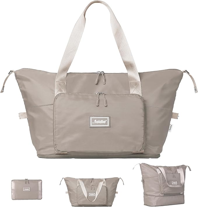 The Foldie Foldable Travel Bag for Women - 40L Weekender Bag with Multiple Pockets - Carry On Expendable Travel Bag
