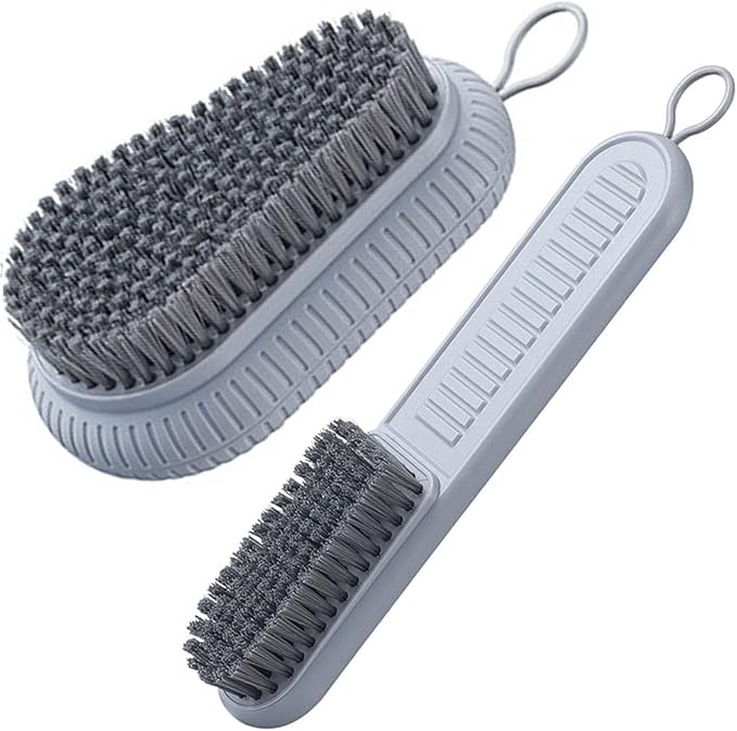Cleaning Brush Soft Bristle Brush Laundry Scrub Brush Clothes & Shoes Brush | 2 Pack Scrubbing Brush Easy to Grip Household Cleaning Brushes Tool for Countertops Bathtubs