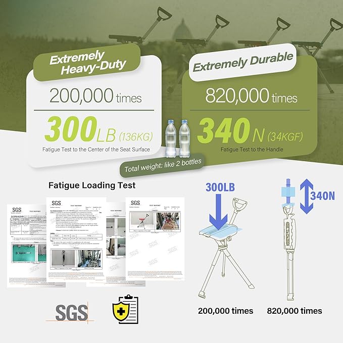 STEP2GOLD Ta-Da Chair Series 2- Portable Walking Stick, Cane with Seat, Foldable Chair, Hiking Stick, for Camping, Hiking, Lightweight Aluminum, Easy Carry, Anti-Slip