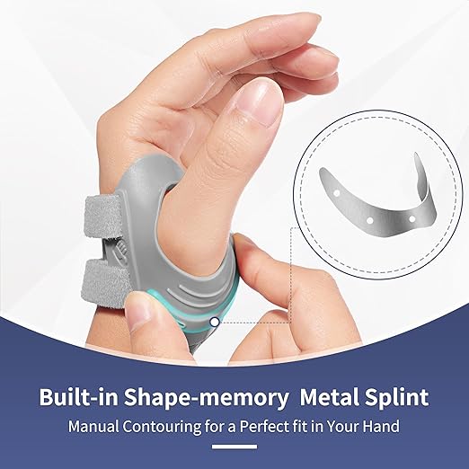 AKSO MEDICOS CMC Thumb Brace - Comfortable Thumb Splint for CMC Joint Pain Relief and Support, Osteoarthritis, Tendonitis, Arthritis, CMC Joint Thumb Arthritis Brace for Women Men (Left Hand, Large, Grey)