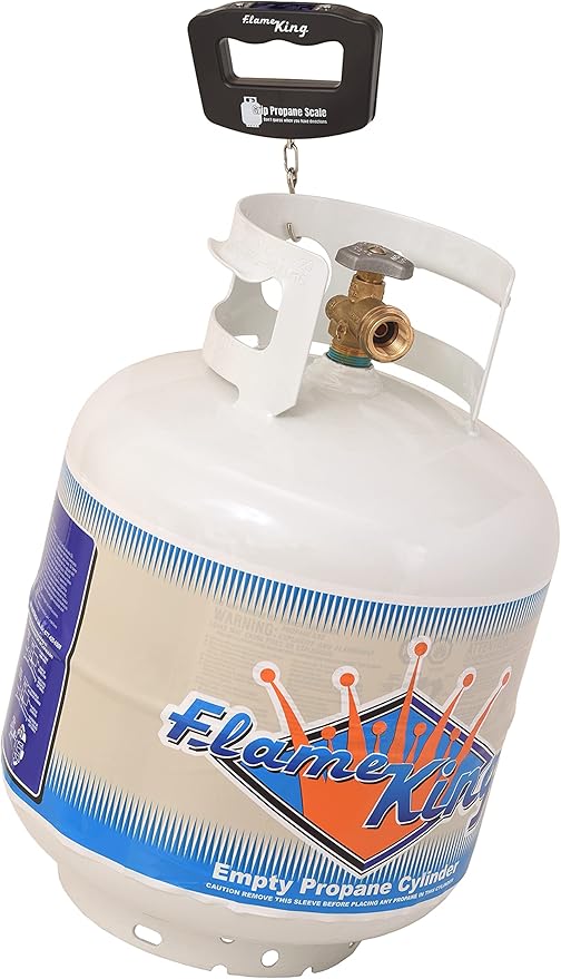Flame King Propane Tank Digital Scale for 5LB, 10LB, 20LB, 30LB, 40 LB Propane Tanks, (Black)