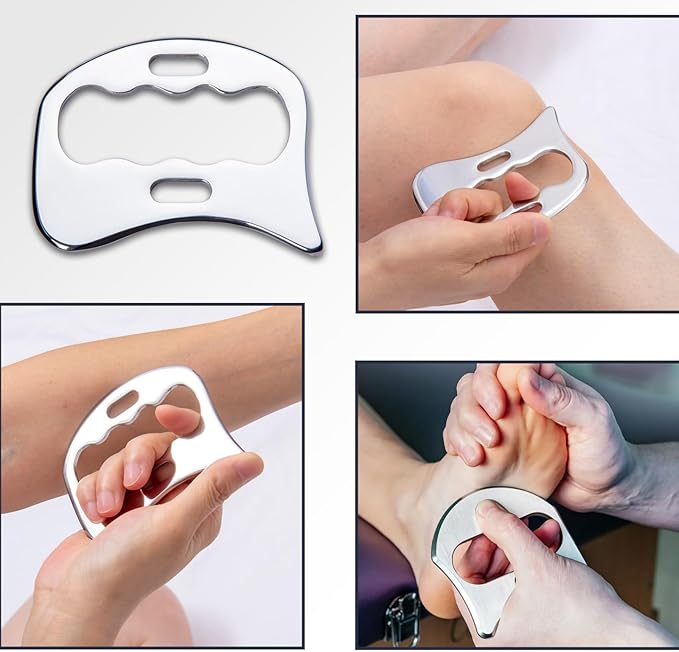FeelFree Sport 3 in 1 Muscle Scraper Tool-Gua Sha Scraping Tool Physical Therapy Massage Tool-Soft Tissue Mobilization for Back, Legs, Arm (A+D+S)