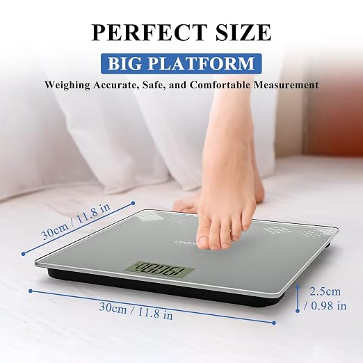 Scale for Body Weight 440lbs(200KG), MBEKING Bathroom Scale with Baby, Pet Mode Highly Accurate Extra Wide Smart Digital Scales Heavy Duty Weight Scale Includes Batteries(Grey)