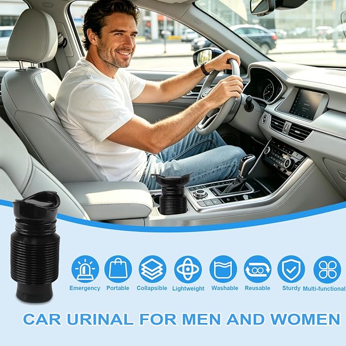 Pee Bottles for Men,Portable Urinal for Men,Collapsible Urine Bottle 750ML | Car Urinals for Men and Women,Emergency Urinal Bottle Shrinkable Pocket Toilet for Travel,Camping,Traffic Jam,Road Trips
