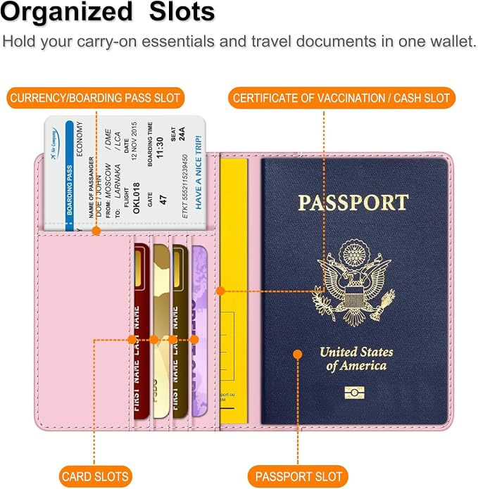 FINTIE Passport Holder, Slim Travel Wallet RFID Blocking Card Case Cover | Passport Cover Protector Essentials with Credit Card Slots, For Women/Men