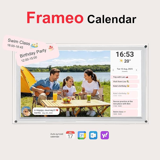 Frameo 10.1 Inch WiFi Digital Picture Frame with IPS Touch Screen HD Display, 32GB WiFi Smart Photo Frame, Share Moments Instantly via Frameo App from Anywhere, Gifts for Parents and Grandparents