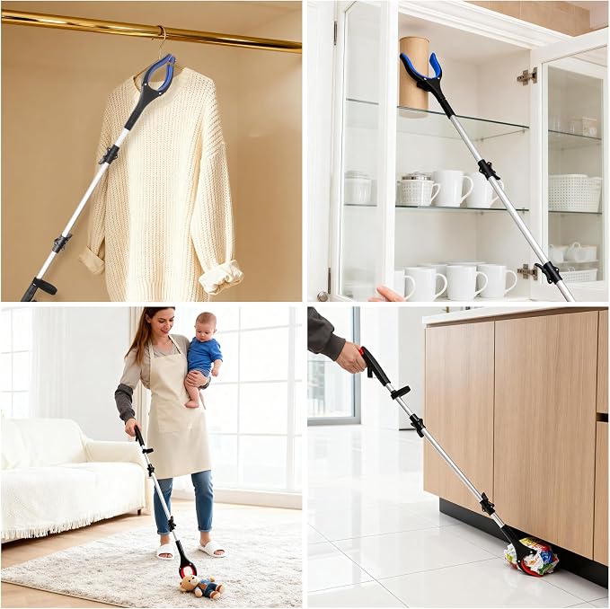 2-Pack Grabber Reacher Tool, 36" Foldable Trash Picker Upper | Extra Long Heavy Duty Grippers with Magnets & Rotating Jaw - Pickup Tool for Seniors, Mobility Aid, Trash Picker