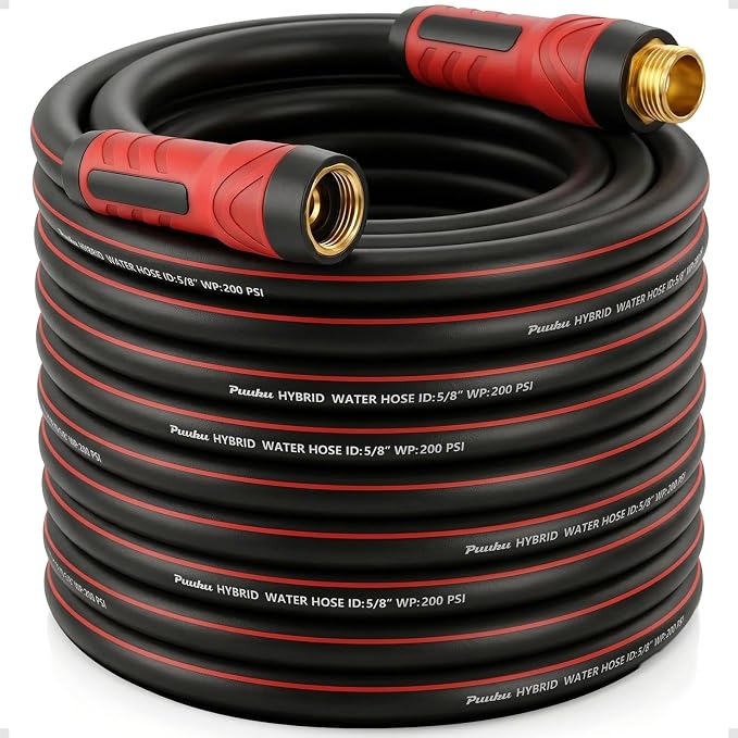 Garden Hose 75ft x 5/8", NON-EXPANDABLE Heavy Duty Premium Flexible Water Hose, No Kink, Leakproof, Lightweight Hybrid Hose with Male to Female Fittings for Household&Backyard | No Kink, Leakproof, Lightweight Hybrid Water Hose with Male to Female Fitt...