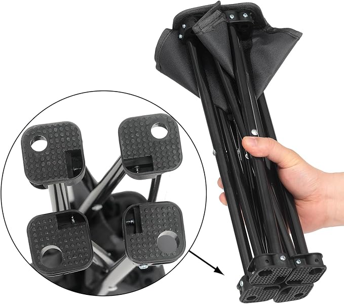 Wind Tour Portable Folding Camping Stool Outdoor Camping Lightweight Samll Chair for Fishing Hiking Gardening and Beach with Carry Bag (13.0”X13.0” Large Black -2)