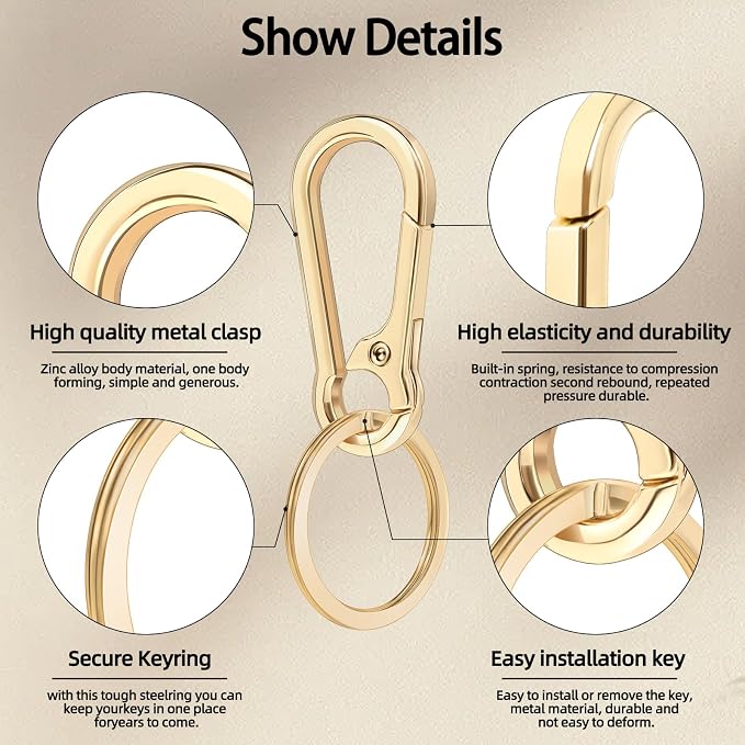 2 Pcs Metal Keyring Chain Ring Holder Keys Organizer for Home Car Keys, Key Finder, Car Keychain
