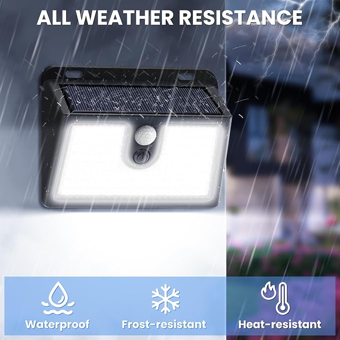 [10 Packs] Solar Motion Sensor Outdoor Lights, Super Bright Solar Lights Outdoor Waterproof, 3 Lighting Modes Security Wall Light for Outside Walking Dog Fence Backyard Deck Garden Door Step Garage