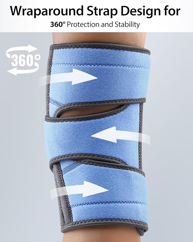 ABYON Knee Brace for Women & Men Meniscus Tear, ACL, Arthritis, Knee Support with Triple Side Stabilizers and Adjustable 360° Wraparound Strap for Maximum Knee Pain Support and Fast Recovery（SteelBlue, XXL)