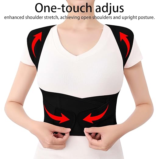 Back Brace Posture Corrector for Women and Men Full Support for Posture Correction & Scoliosis Hunchback Corrector de Postura para Hombre y Mujer Upper Thoracic Back Straightener Black, XX-Large