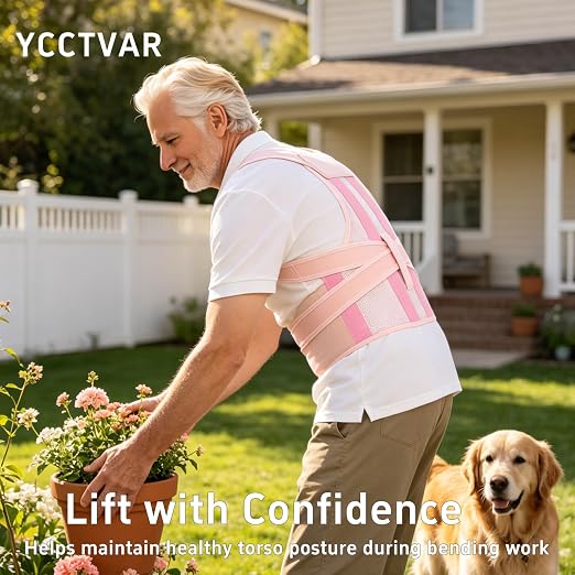 Back Brace Posture Corrector for Seniors Women and Men Upgraded Dynamic Traction Correction System Adjustable Shoulder Support Straightener Helps Reduce Upper Lower Back Pain Suitable for Hump Scoliosis Pink Large