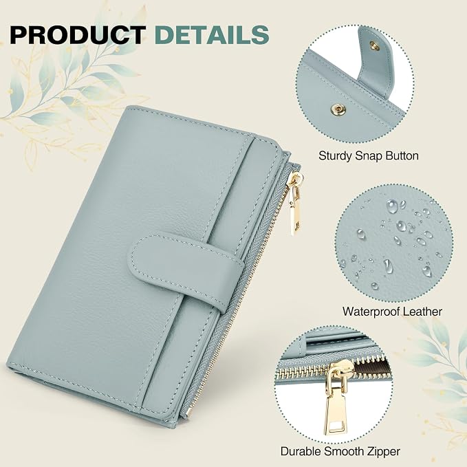 RFID Passport Holder for Travel, Leather Passport Wallet Cover with Airtag | with Airtag Slot, Card Cash Holders, Zippered Coins Pocket, for Women/Men, Gift Box, Travel Essentials, 4.1"L x 1"W x 6.3"H
