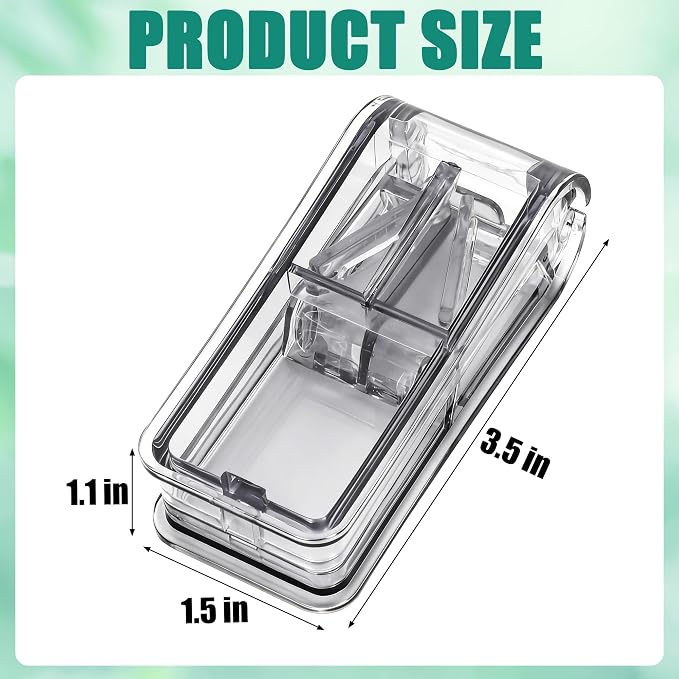 Pill Cutter for Small Large Pills, Pill Splitter with Easy-Cut Stainless Steel Blade, Tablets Cutter for Safely Cut Pills of Various Sizes