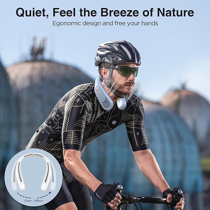 Hotsales Neck Fan, Bladeless Fan That Blows Cold Air, Portable Rechargeable | 6000 mAh Battery, 3 Speeds, Hands Free Wearable Personal Cooling Fan for Men and Women, Travel, Outdoor, USB Rechargeable