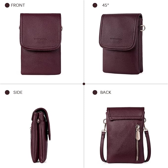 BOSTANTEN Small Crossbody Bag for Women Designer Cell Phone Purse | Vegan Leather, Multiple Pockets, Card Slots, Compact Size for Phone, Cards and Keys, Daily Travel Shopping Use
