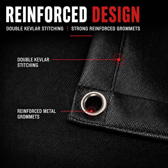 AMALOOT® Heavy Duty Welding Blanket 2-Pack – Silicone Coated Fiberglass Fireproof Blanket with Kevlar Stitching, 4ft x 6ft, Heat Resistant Welding Curtain & Protection for Welding, Grill & Smoker