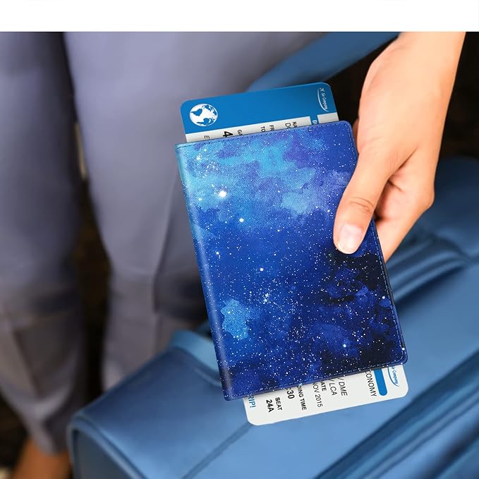 FINTIE Passport Holder, Slim Travel Wallet RFID Blocking Card Case Cover | Passport Cover Protector Essentials with Credit Card Slots, For Women/Men