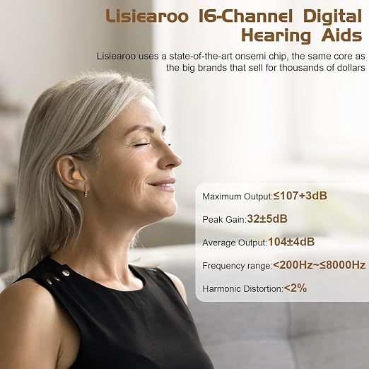 Hearing Aids for Seniors, 16-Channel Digital OTC Hearing Aids Tinnitus Relief, Smart Noise Reduction Chip, Rechargerable Long Battery Life,Providing Clear Sound Quality and Comfortable Wearing, Mini, Auto-On/Off