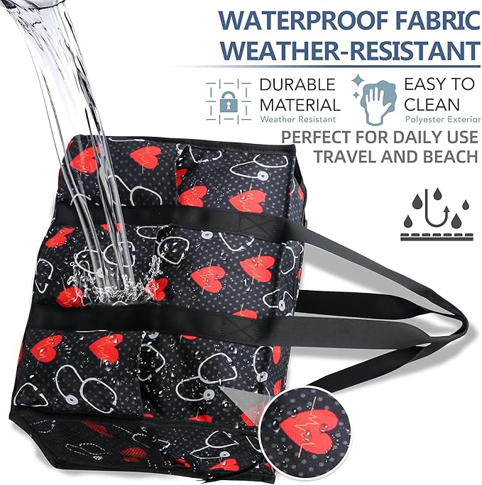 ABAMERICA Nurse Bags for Work Nursing Bag Multiple Pockets Waterproof Organizing Zip Top Clinical Bag for Nursing Students