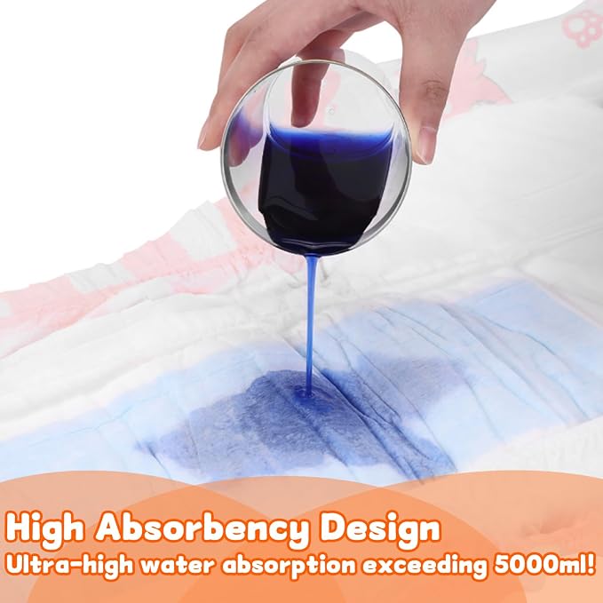 Landofgenie Adult Diaper with Hook-and-Loop Fastener 10 Count, 2 Pattern, L | 5000 mL Absorbency, Side Leak-Proof Barriers, Elastic Cuffs & Waistband