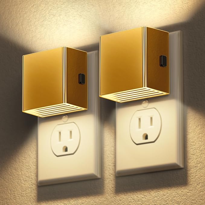 DORESshop LED Night Lights Plug into Wall [2 Pack], Plug in Nightlight, 3 Level Brightness Adjustable Night Light, Dusk to Dawn Sensor, Nightlights for Adults, Bedroom, Bathroom, Hallway, 3000K