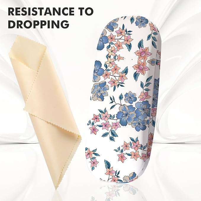 Glasses Case Hard Shell,Portable Protective Eyeglasses Case, Eyeglass Holder Box with Cleaning Cloth, for men women