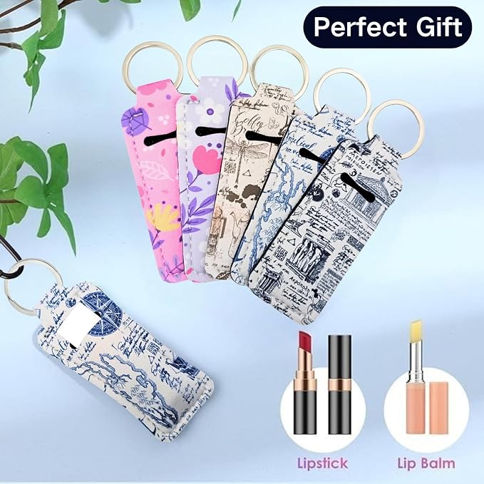 Chapstick Holder Key Chain Lipstick Holder Lip Balm Holder Keychain | Stocking Stuffers Gift, Compatible with Chapstick, Lip Balm and Lipstick, Bag Charm Accessories, Gifts for Women Friend