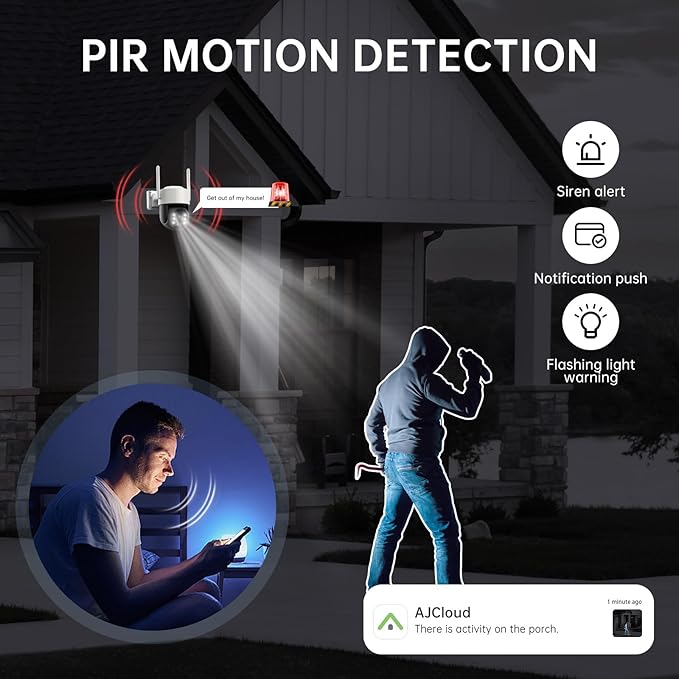 Solar Security Cameras Wireless Outdoor, 2.4GHz Dual WiFi Cameras for Home Security, Battery Powered Outside Camera with Human Detection,Color Night Vision,2-Way Talk,Siren Alarm（2-Pack）