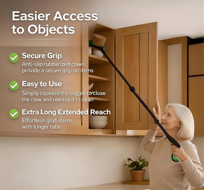 75In Extra Long Grabber Reacher Tool, LEGENDONE Senior Foldable Pickup Tool | Dual Magnetic Tip, Easy Foldable, 2-in-1 w/ Shoe Horn, Strong Grip Aid for Upper Shelves, Elderly, Surgery Recovery Must-Have