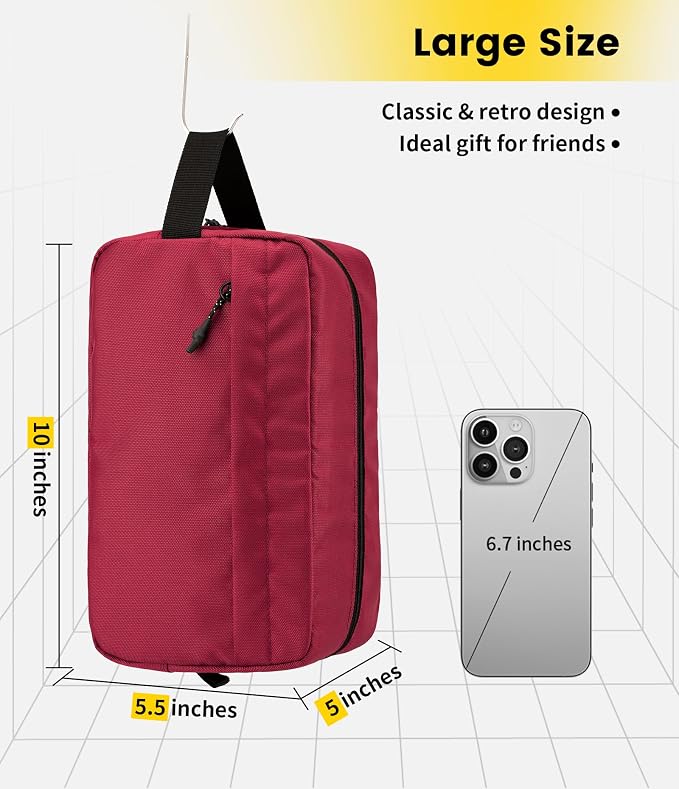 Vorspack Travel Toiletry Bag for Men - Hanging Toiletries Bag Water Resistant Travel Bag for Toiletries Accessories
