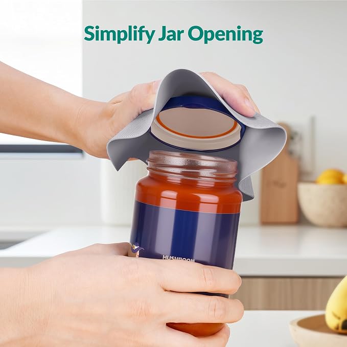 NiHome Silicone Jar Opener Gripper Pads, 6 Inch Large Rubber Jar Openers for Seniors with Arthritis & Weak Hands, Food-Grade Non-Slip Bottle Lid Grip, Heat-Resistant Trivet Coaster Mat, Set of 4