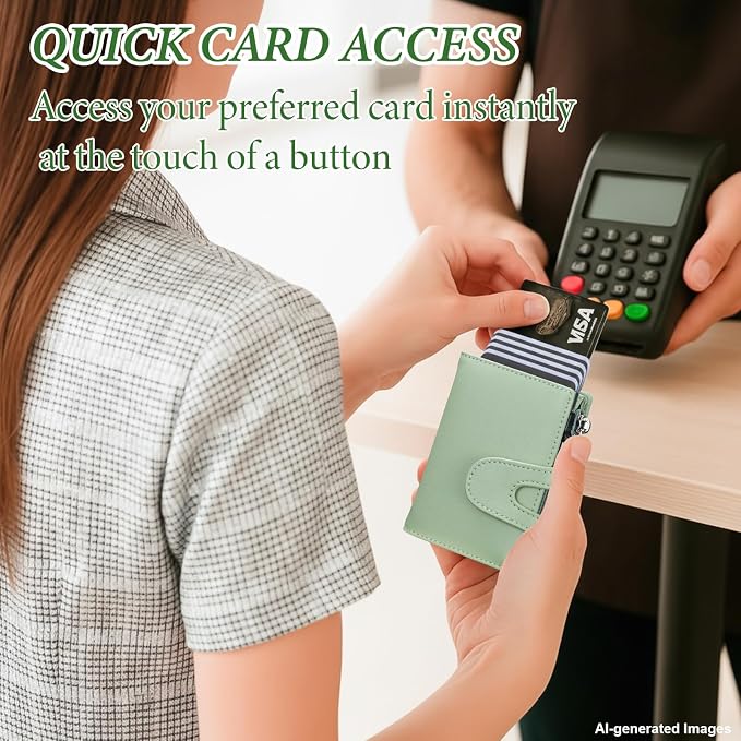 Small Card Wallet Women: Rfid Leather Smart Pop Up Wallets - Ladies Mini Cute Card Holder Slim with with Zipper Coin Pocket - Gifts for Her | Ladies Mini Card Holder Slim Minimalist with Zipper Coin Pocket ID Window - Gifts for Wife Mother on Anniversa...