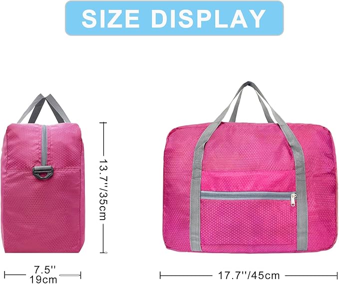 For Spirit Airlines Personal Item Bag 18x14x8 Foldable Carry on Bags for Airplanes Travel Duffel Bags for Women and Men