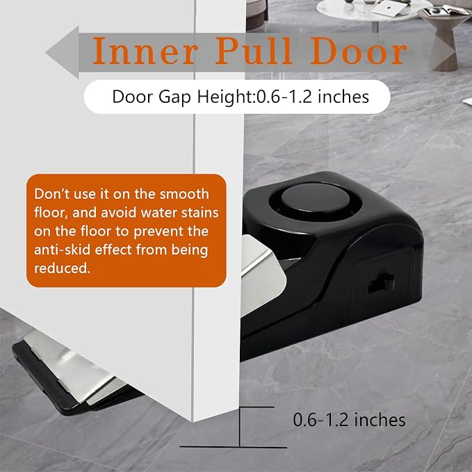 HNHMT 2 Pack Portable Door Stop Alarm, Door Stopper with 120db Loud Security Alarm, Travel Door, Doorstops Wedge Sensors Security Devices for Traveling Apartment Hotel and Home (Black)