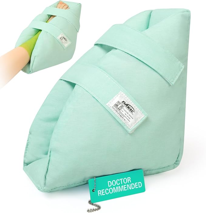 Heel Protectors for Pressure Sores,Adjustable Foot Boot Surgery Recovery Supplies for Elderly Bedridden Pressure Ulcer Ankle Pillow for Bed, Wheelchairs (Light Green - 1 Piece)