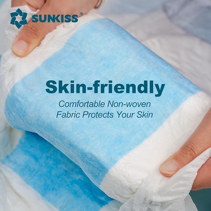 SUNKISS TrustPlus Overnight Adult Diapers with Tabs, Unisex Disposable Incontinence Briefs for Men and Women, Odor Control, Large, 12 Count (Pack of 2)
