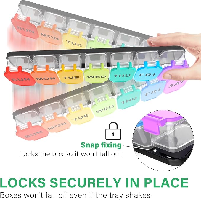 Extra Large Weekly Pill Organizer - Waterproof 7-Day Pill Box, Portable Vitamin & Supplement Case, Easy to Open Design, Ideal for Travel and Daily Medication Management