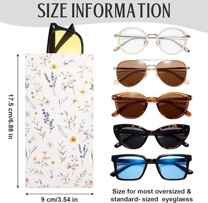 6 Pack Soft Glasses Cases, Leather Eyeglass Cases Travel Glasses Case for Women, Men